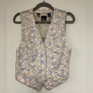 Vintage Liz sport Floral Button-Up Vest size 4